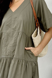 Tiered Poplin Mini Dress - Soft Olive - Sare StoreCeres LifeMini Dress