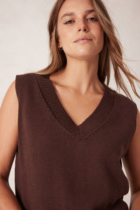 V Neck Knit Vest - Winter Choc - Sare StoreCeres LifeVest