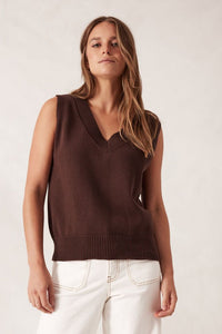 V Neck Knit Vest - Winter Choc - Sare StoreCeres LifeVest