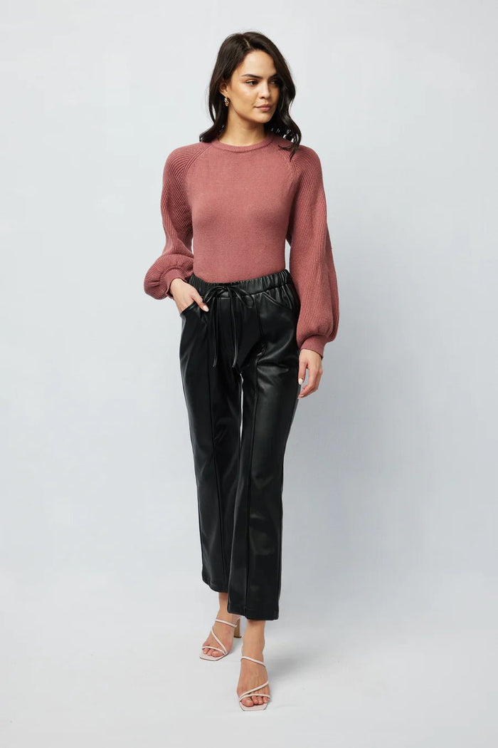 Valerie Balloon Sleeve Knit Top - Burnt Rose - Sare StoreApero LabelKnit