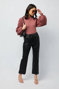 Valerie Balloon Sleeve Knit Top - Burnt Rose - Sare StoreApero LabelKnit