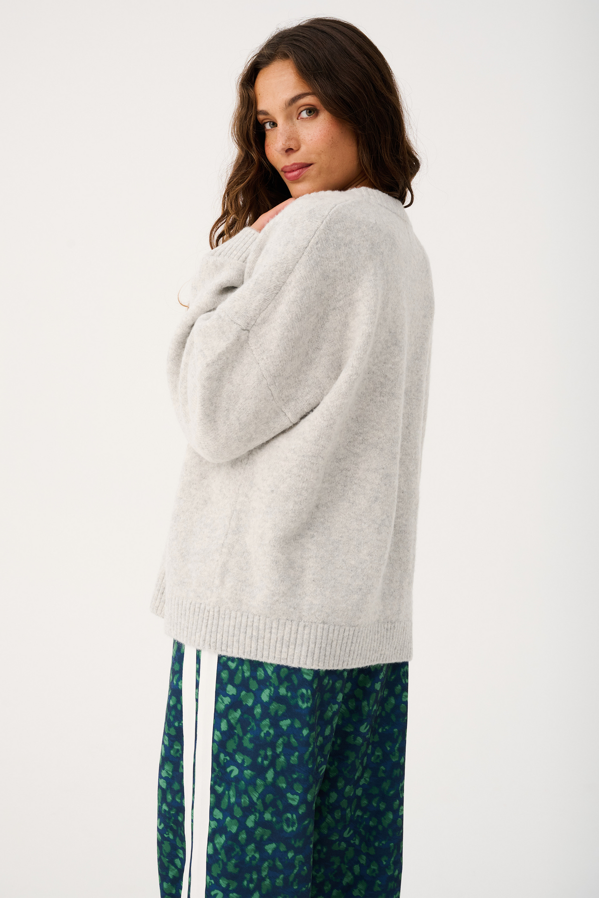 Adela Knit Cardi - Grey Marle
