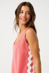 Isla Mini Dress - Coral Gingham