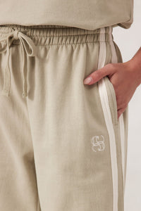 Wide Leg Terry Trackpant - Matcha Side Stripe - Sare StoreCeres LifeTrackpants