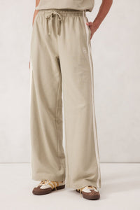 Wide Leg Terry Trackpant - Matcha Side Stripe - Sare StoreCeres LifeTrackpants