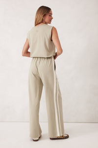 Wide Leg Terry Trackpant - Matcha Side Stripe - Sare StoreCeres LifeTrackpants