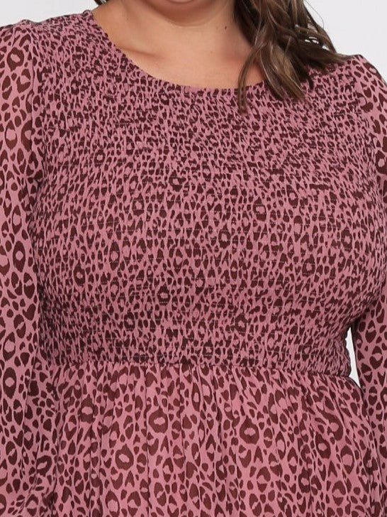 Zarel Dress Dark Rose Leopard - Plus size - Sare StoreLeoni AustraliaDress