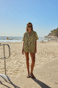 Button UP SS Shirt - Zebra