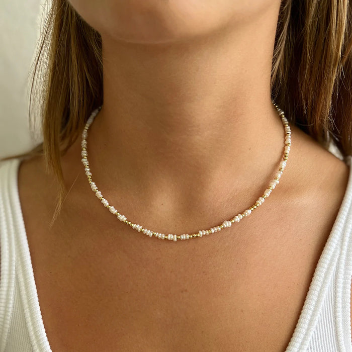 Lucia Pearl and Gold Necklace